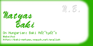 matyas baki business card